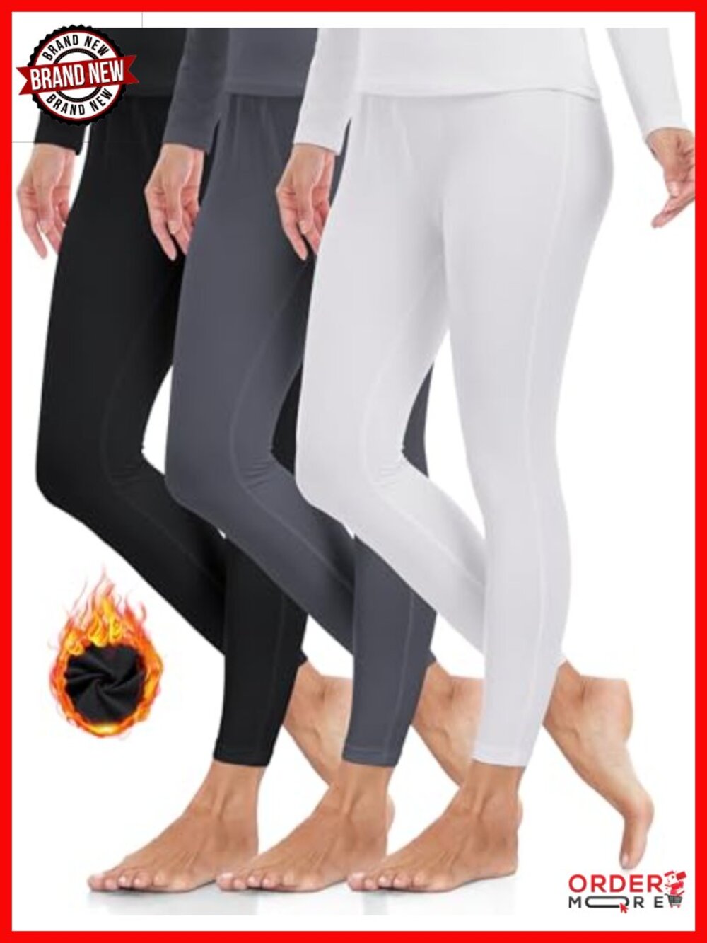 Thermal Long Johns Underwear Bottom Fleece Lined Pants